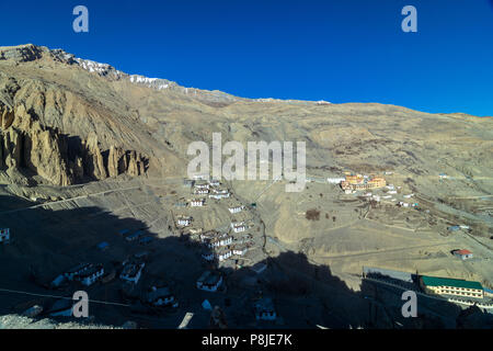 Dhankar, Village de la vallée de Spiti, Himachal Banque D'Images