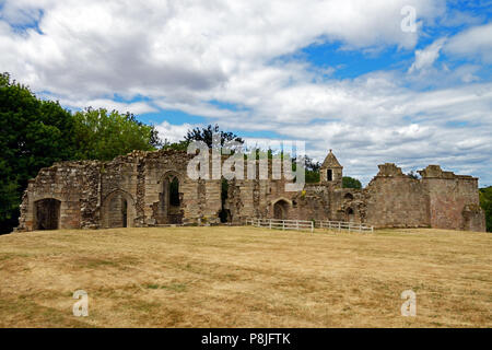 Spofforth château dans le village de Spofforth, Yorkshire, a été construit par Henry de Percy au début du 14ème siècle mais ruiné dans la guerre civile anglaise. Banque D'Images