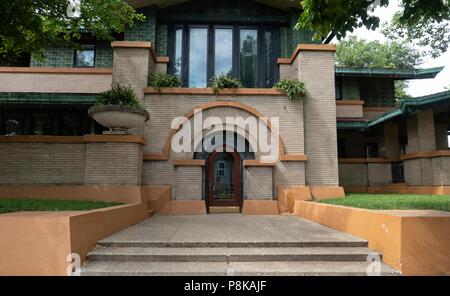 Ce bel exemple de Frank Lloyd Wright l'architecture de style des prairies a été commandé par la riche veuve, Susan Lawrence Dana en 1902 et est l'un des principaux t Banque D'Images