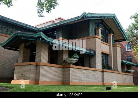 Ce bel exemple de Frank Lloyd Wright l'architecture de style des prairies a été commandé par la riche veuve, Susan Lawrence Dana en 1902 et est l'un des principaux t Banque D'Images