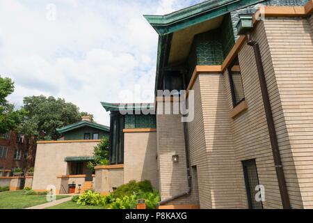 Ce bel exemple de Frank Lloyd Wright l'architecture de style des prairies a été commandé par la riche veuve, Susan Lawrence Dana en 1902 et est l'un des principaux t Banque D'Images