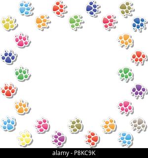 Cadre de vecteur empreintes de pieds du chien Illustration de Vecteur