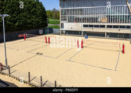 Des terrains de beach-volley au Crystal Palace National Sports Centre, Crystal Palace Park, Londres, Angleterre, Royaume-Uni Banque D'Images