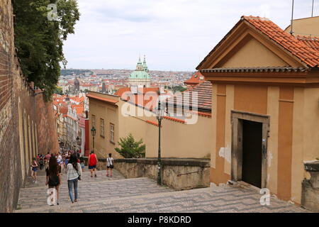 Zámecké, château (escaliers), Malá Strana (Petit quartier), Prague, Tchéquie (République tchèque), de l'Europe Banque D'Images