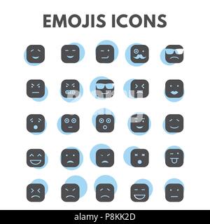 Émoticônes Icons Set. Pour la conception web et l'interface d'application, aussi utile pour l'infographie. Vector illustration. Illustration de Vecteur