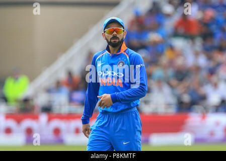 Pont Trent, Nottingham, Angleterre, Royaume-Uni. 12 JUILLET 2018 , pont Trent, Nottingham, Angleterre ; premier ODI, Londres Royal série d'Angleterre v Inde ; Virat Kohli de l'Inde : Crédit News Images /Alamy Live News Banque D'Images