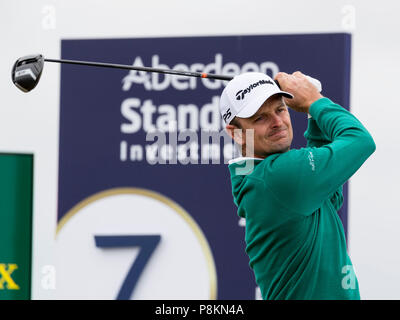 Club de Golf Gullane, Gullane, UK. 12 juillet, 2018. Investissements Open Golf écossais d'Aberdeen, 1er tour ; Justin Rose sur le 7ème tee Crédit : Action Plus Sports/Alamy Live News Banque D'Images