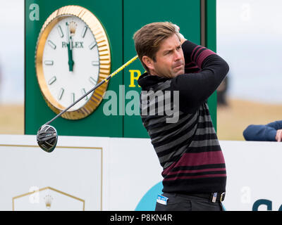 Club de Golf Gullane, Gullane, UK. 12 juillet, 2018. Investissements Open Golf écossais d'Aberdeen, 1er tour ; Robert rocher sur le 16e Tee Crédit : Action Plus Sports/Alamy Live News Banque D'Images