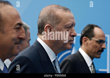 Bruxelles, Belgique. 11 juillet 2018. Président de la Turquie, Recep Tayyip Erdogan, arriver à un sommet des chefs d'état et de gouvernement au siège de l'OTAN à Bruxelles, Belgique le 12 juillet 2018 Crédit : ALEXANDROS MICHAILIDIS/Alamy Live News Banque D'Images