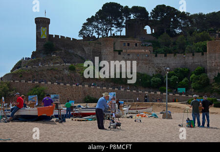 Tossa de Mar, Platja Gran, Catalogne, Costa Brava, Espagne, Europe Banque D'Images