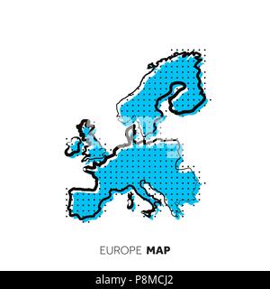 Vecteur de l'Europe carte du pays. La carte de stratégie avec des points. Illustration de Vecteur
