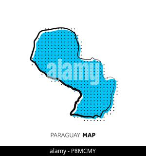 Vecteur Paraguay carte du pays. La carte de stratégie avec des points. Illustration de Vecteur