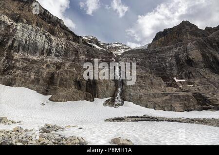 Paysage des Rocheuses canadiennes dans le Grand Sentier de randonnée d'été à Stanley Glacier dans le Parc National de Kootenay Banque D'Images