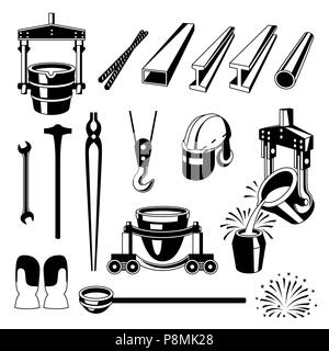 Série des symboles métallurgiques. Illustration de Vecteur