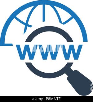 Recherche de domaine , l'icône du moteur de recherche Illustration de Vecteur