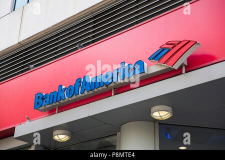 NEW YORK, USA - 22 août 2017 : Détail de la Bank of America à New York. Il est classé 2e sur la liste des plus grandes banques aux États-Unis par des actifs Banque D'Images