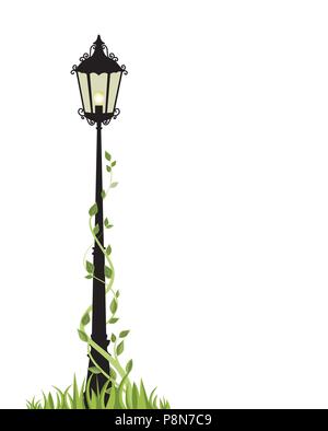 Vector illustration d'une lampe de rue sur fond blanc Illustration de Vecteur