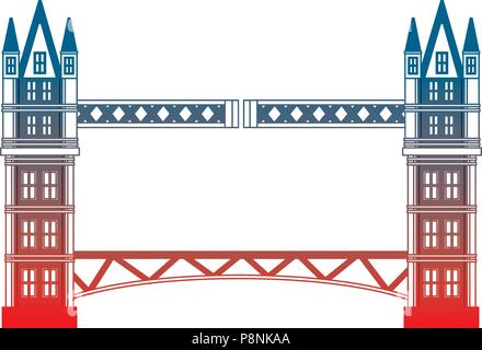 Pont de Londres Angleterre monument antique illustration vecteur gradient Illustration de Vecteur