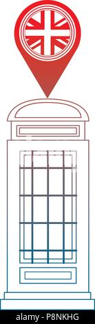 London téléphone fort drapeau britannique dans la broche map vector illustration par gradient Illustration de Vecteur