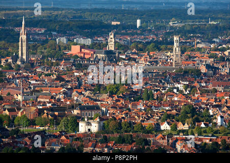 Vue aérienne de la ville de Bruges, Belgique Banque D'Images