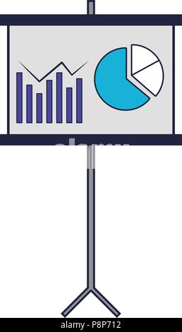 Statistiques sur tableau blanc couleurs pop Illustration de Vecteur