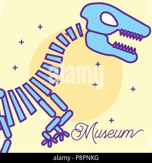 Monuments musée dinosaures préhistoriques backgorund stars design vector illustration Illustration de Vecteur