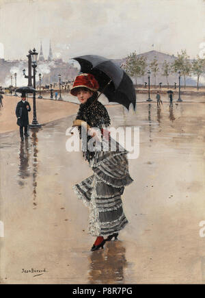 66 Bonhams - Jean Béraud (1849-1946) Français Parisienne un jour de pluie, place de la Concorde 35 x 25 cm. (13 x 9 3-4 3-4 in.) Banque D'Images