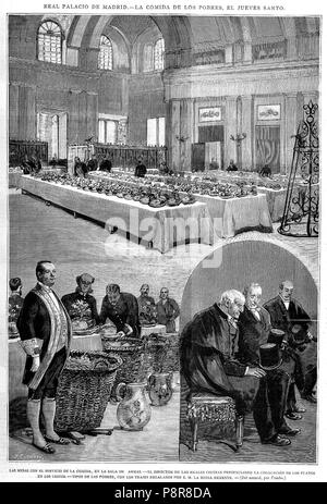 . 477 Real Palacio de Madrid, la comida de los pobres, El Jueves Santo, de comba Banque D'Images