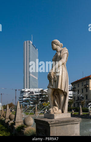 MILAN, ITALIE, Octobre 15, 2017,Isozaki - tour en ville 'Vie' complexe dans 3 Torri Milan place, des bâtiments modernes et condos. Banque D'Images