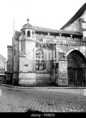 25 Abbaye Saint-Ayoul (ancienne) - Eglise, façade ouest, partie - Provins - Médiathèque de l'architecture et du patrimoine - APMH00031708 Banque D'Images