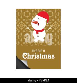 Carte Chrismtas avec Bonhomme et motif de fond. Pour la conception web et l'interface d'application, aussi utile pour l'infographie. Vector illustration. Illustration de Vecteur