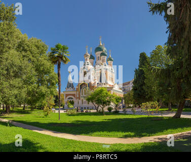 La Cathédrale Orthodoxe russe Saint Nicolas, Nice, France Banque D'Images