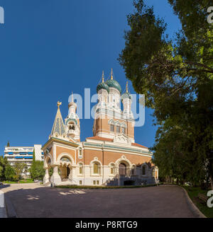 La Cathédrale Orthodoxe russe Saint Nicolas, Nice, France Banque D'Images