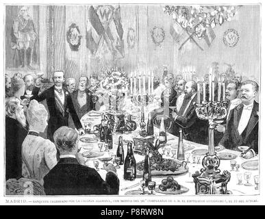 10 1887-03-30, la Ilustración Española y Americana, Madrid, Banquete celebrado por la colonia alemana, Comba Banque D'Images