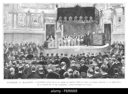 10 1887-03-30, la Ilustración Española y Americana, l'Ateneo de Madrid, Conferencia dada por el conde de Morphy, Comba, Rico Banque D'Images