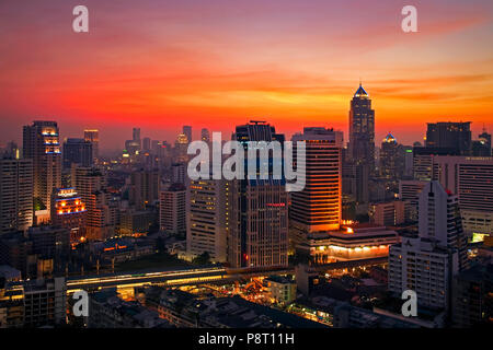 Bangkok city skyline at sunset, Thaïlande Banque D'Images