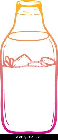 Ligne dégradée pot Mason des légumes biologiques préserver vector illustration Illustration de Vecteur