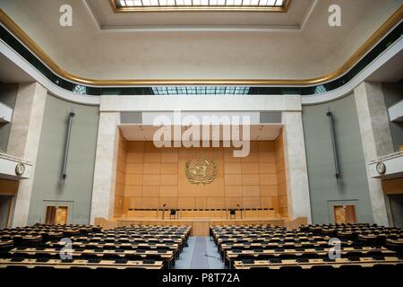 Genève, Suisse, le 18 août 2016 : La salle des Assemblées du Palais des Nations, l'Office des Nations Unies à Genève (ONUG). Dans le monde d'utilisation | Banque D'Images