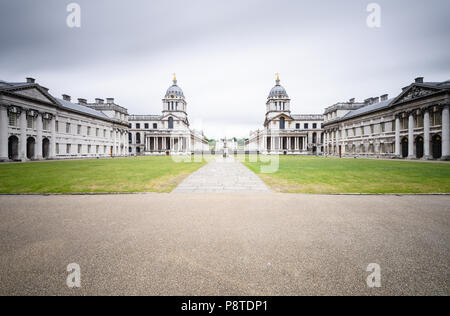 L'exposition longue vue grand angle de l'Observatoire Royal de Greenwich, Londres Banque D'Images