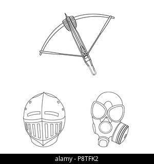 Types d'armes contours icônes de collection set pour la conception d'armes à feu et armes blanches.symbole vecteur illustration de stock. Illustration de Vecteur