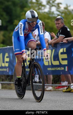 Brno, République tchèque. Le 13 juillet, 2018. République tchèque Jakub Otruba en action au cours de l'UEC 2018 Route Juniors de moins de 23 championnats d'événement à Brno, République tchèque, le 13 juillet 2018. Photo : CTK Vaclav Salek/Photo/Alamy Live News Banque D'Images