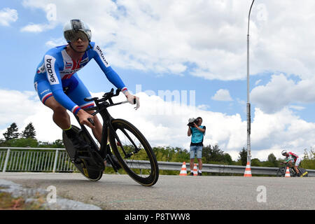 Brno, République tchèque. Le 13 juillet, 2018. République tchèque Jakub Otruba en action au cours de l'UEC 2018 Route Juniors de moins de 23 championnats d'événement à Brno, République tchèque, le 13 juillet 2018. Photo : CTK Vaclav Salek/Photo/Alamy Live News Banque D'Images