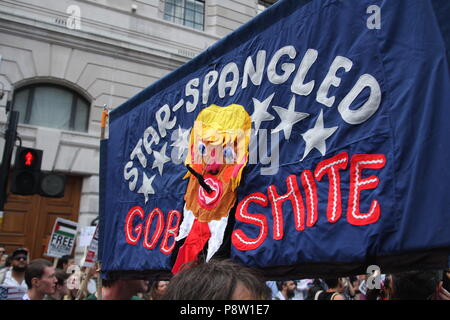 Londres, Royaume-Uni, le 13 juillet 2018. Mars manifestants contre le président américain, Donald Trump, réunissant les rues de Londres pour un stand still. Roland Ravenhill Alamy Live News. Banque D'Images