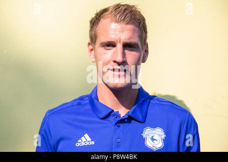 Taff's Well, Pays de Galles, Royaume-Uni. 13 juillet 2018. Nouvelle signature de Cardiff Alex Smithies en avance sur l'avant-saison match amical entre Taff's Well FC de la ligue galloise Cardiff City et une Division de la Premier League à l'r * Plusieurs autres calvaires parsèment Ddar stadium, Taff's Well, Pays de Galles, Royaume-Uni. Credit : Mark Hawkins/Alamy Live News Banque D'Images