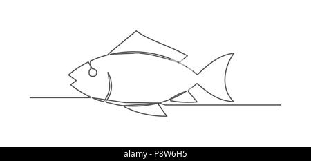 Un poisson dessin Illustration de Vecteur