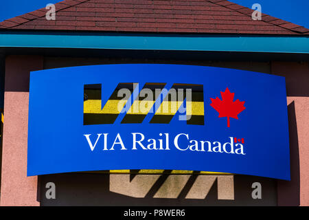 Logo signe de Via Rail Canada Banque D'Images