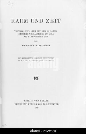. 105 De Raum Zeit 006 Minkowski Banque D'Images