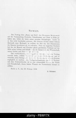 . 105 De Raum Zeit 008 Minkowski Banque D'Images
