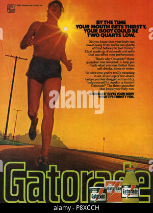 1980 USA Gatorade Annonce magazine Banque D'Images