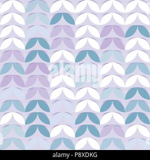 Giometric rétro cercles vectoriel continu papier lilas sprout abstract pattern branché Illustration de Vecteur